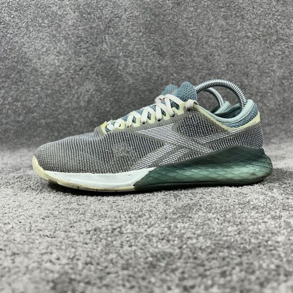 Reebok Nano 9 FU6831 Women’s Sz 8.5 Green Gray Training Athletic Gym Shoes Used - Picture 7 of 13